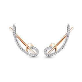 Золотые серьги AQUAMARINE 41251А с фианитом 41251А фото