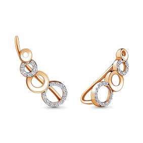 Золотые серьги AQUAMARINE 41253 с фианитом 41253 фото