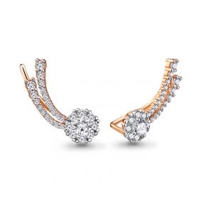 Золотые серьги AQUAMARINE 41259А с фианитом 41259А фото