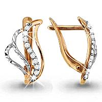 Золотые серьги AQUAMARINE 41293А 41293А фото