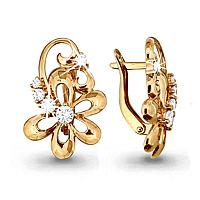 Золотые серьги AQUAMARINE 41310А 41310А фото