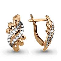 Золотые серьги AQUAMARINE 41544А 41544А фото