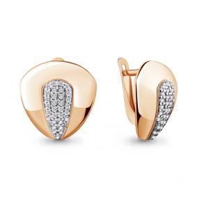 Золотые серьги AQUAMARINE 41627А с фианитом 41627А фото