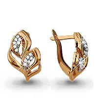 Золотые серьги AQUAMARINE 41631А 41631А фото