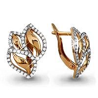 Золотые серьги AQUAMARINE 41670А 41670А фото