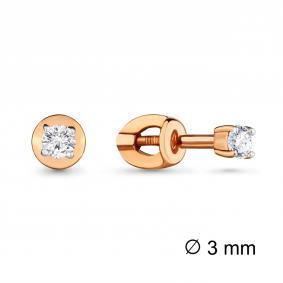 Золотые серьги AQUAMARINE 416871 с фианитом 416871 фото