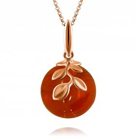 Золотая подвеска Дарвин 418040142tt-к с янтарём 418040142tt-к фото