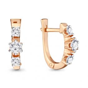 Золотые серьги AQUAMARINE 42002 с Swarovski 42002 фото