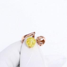 Кольцо из золочёного серебра Дарвин 420022026kk-л с янтарём 420022026kk-л фото