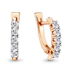 Золотые серьги AQUAMARINE 42004 с Swarovski 42004 фото