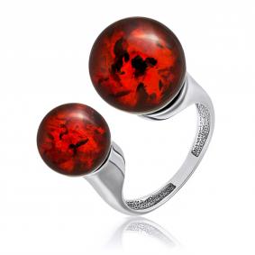 Серебряное кольцо Дарвин 420047001os-к с янтарём 420047001os-к фото