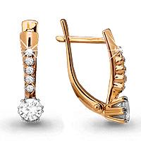 Золотые серьги AQUAMARINE 42009А 42009А фото