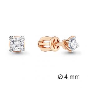 Золотые серьги AQUAMARINE 42010 с Swarovski 42010 фото