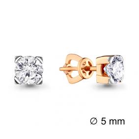 Золотые серьги AQUAMARINE 42021 с Swarovski 42021 фото