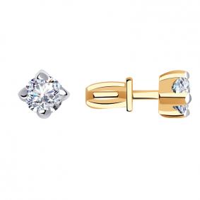 Золотые серьги AQUAMARINE 42025 с Swarovski 42025 фото