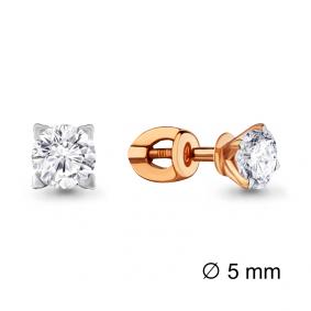 Золотые серьги AQUAMARINE 42042 с Swarovski 42042 фото