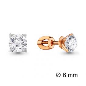 Золотые серьги AQUAMARINE 42043 с Swarovski 42043 фото