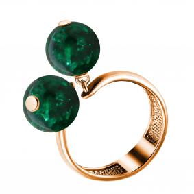 Кольцо из золочёного серебра Дарвин 420432013mm-з с янтарём 420432013mm-з фото