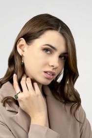 Кольцо из золочёного серебра Дарвин 420432013mm-з с янтарём 420432013mm-з фото