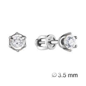 Серьги из белого золота AQUAMARINE 42044б с Swarovski 42044б фото