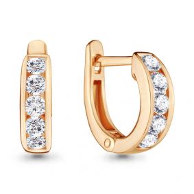 Золотые серьги AQUAMARINE 42052 с Swarovski 42052 фото