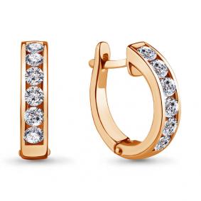 Золотые серьги AQUAMARINE 42053А с Swarovski 42053А фото