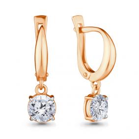 Золотые серьги AQUAMARINE 42078 с Swarovski 42078 фото