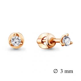 Золотые серьги AQUAMARINE 42088 с Swarovski 42088 фото