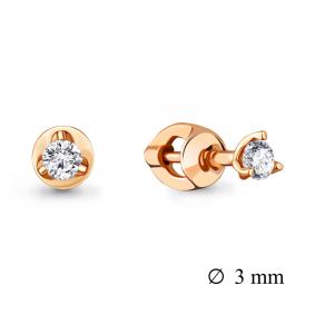 Золотые серьги AQUAMARINE 420881 с фианитом 420881 фото