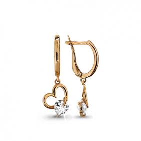 Золотые серьги AQUAMARINE 42096 с Swarovski 42096 фото