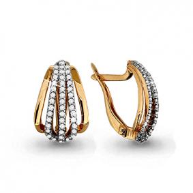 Золотые серьги AQUAMARINE 42314А 42314А фото