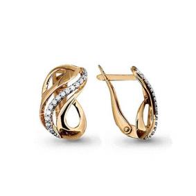 Золотые серьги AQUAMARINE 42322А 42322А фото