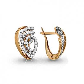 Золотые серьги AQUAMARINE 42401А с фианитом 42401А фото