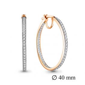 Золотые серьги AQUAMARINE 42433А с фианитом 42433А фото