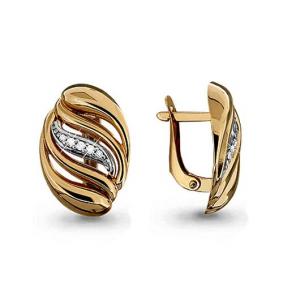 Золотые серьги AQUAMARINE 42466А 42466А фото