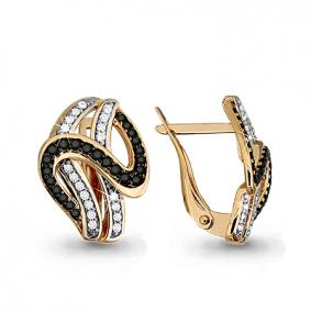 Золотые серьги AQUAMARINE 42485Ч 42485Ч фото