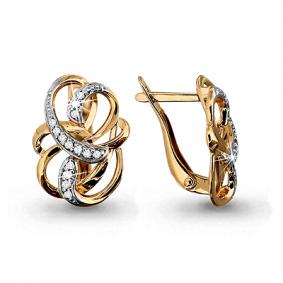 Золотые серьги AQUAMARINE 42527А 42527А фото