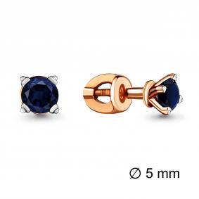 Золотые серьги AQUAMARINE 42892Н с гидротермальным сапфиром 42892Н фото
