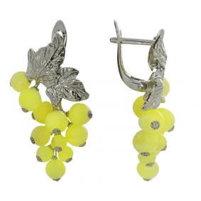 Серебряные серьги Дарвин 429037210ce-б с янтарём 429037210ce-б фото