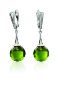 Серебряные серьги Дарвин 429041441rr с янтарём 429041441rr фото