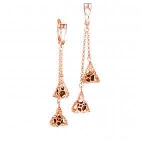 Серьги из золочёного серебра Дарвин 429042439ag с янтарём 429042439ag фото