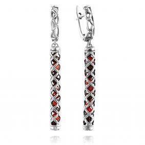 Серебряные серьги Дарвин с подвижным янтарём 429047031aa-к 429047031aa-к фото