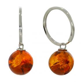 Серебряные серьги Дарвин 429047111br-ск с янтарём 429047111br-ск фото