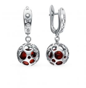 Серебряные серьги Дарвин 429047434cm-к с янтарём 429047434cm-к фото