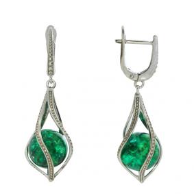 Серебряные серьги Дарвин 429437372gg-з с янтарём 429437372gg-з фото