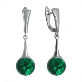 Серебряные серьги Дарвин 429437441qq-з с янтарём 429437441qq-з фото