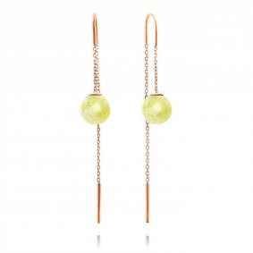 Серьги из золочёного серебра Дарвин 42E032361kk-б с янтарём 42E032361kk-б фото