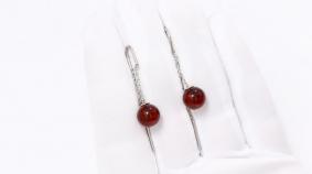 Серебряные серьги Дарвин 42E041361mm-к с янтарём 42E041361mm-к фото