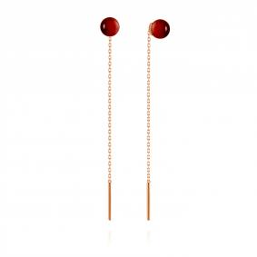 Серьги из золочёного серебра Дарвин 42E042360gg-к с янтарём 42E042360gg-к фото