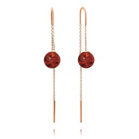 Серьги из золочёного серебра Дарвин 42E042361mm-к с янтарём 42E042361mm-к фото